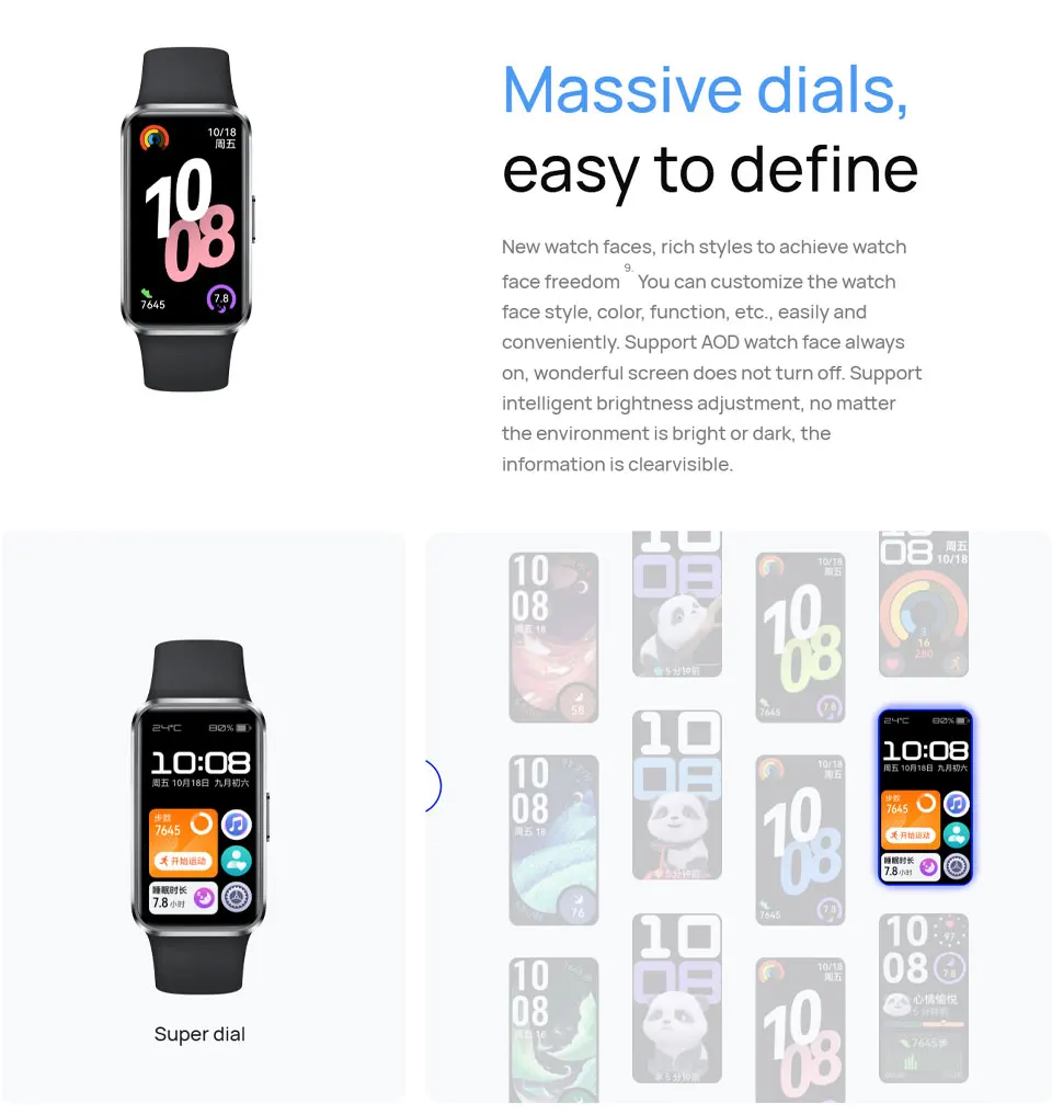 Versão Huawei Band 10 NFC, versão padrão, versão Alloy, HarmonyOS, AMOLED de 1,47 polegadas, bateria 180mAh