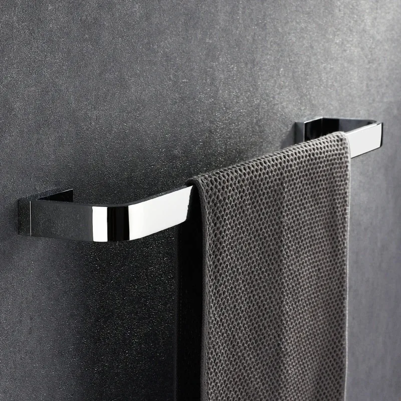 

Brass Luxury Towel Holder Bathroom Wall Mount Single Towel Rack Chrome Washroom Accessories Towel Hanger Bar 30-50cm