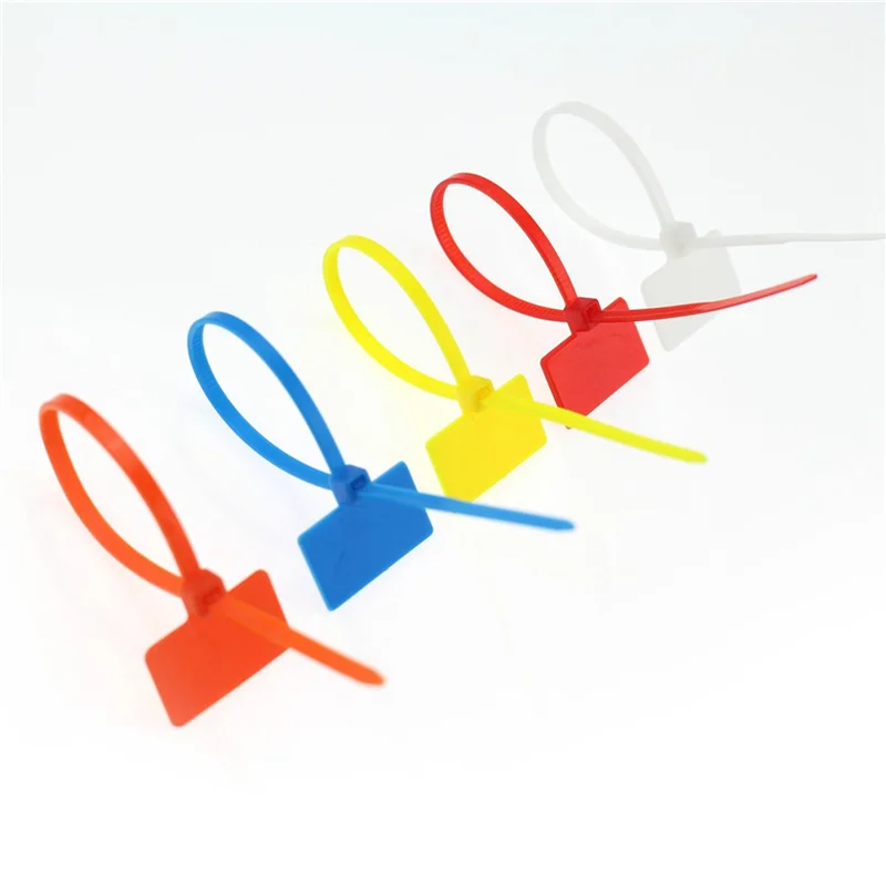 1000 Pcs 7Colors Nylon Cable Marker Ties Self-Locking Cord Write On Ethernet Wire Zip Mark Tags Nylon-A68E