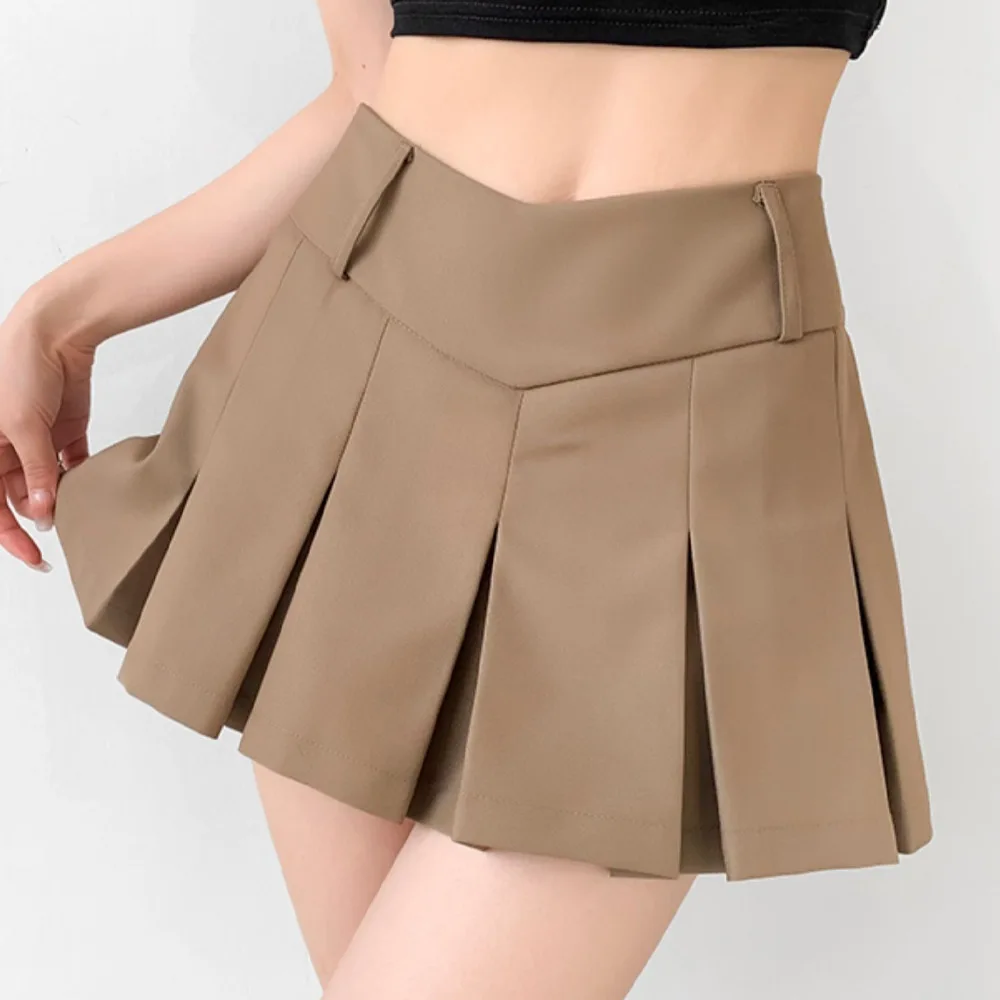 Jupe Plissée de Style Académique pour Femme, Jupe Trapèze Japonaise Anti-Éblouissement, Coupe Taille Basse, Sexy, Taille en V, Pure Desire, Été