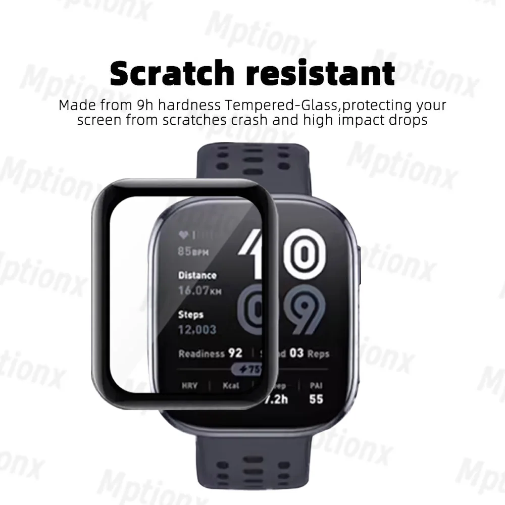 طبقة حماية كاملة التغطية لـ Amazfit Bip 6 واقي شاشة منحني فائق الدقة ومضاد للخدش لملحقات Huami Amazfit Bip6