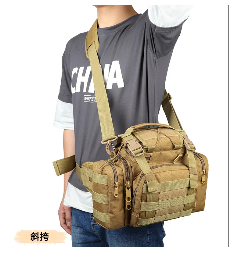 

Outdoor waist bag Molle shoulder bag wear-resistant Oxford cloth large capacity multi-function tactical crossbody bag