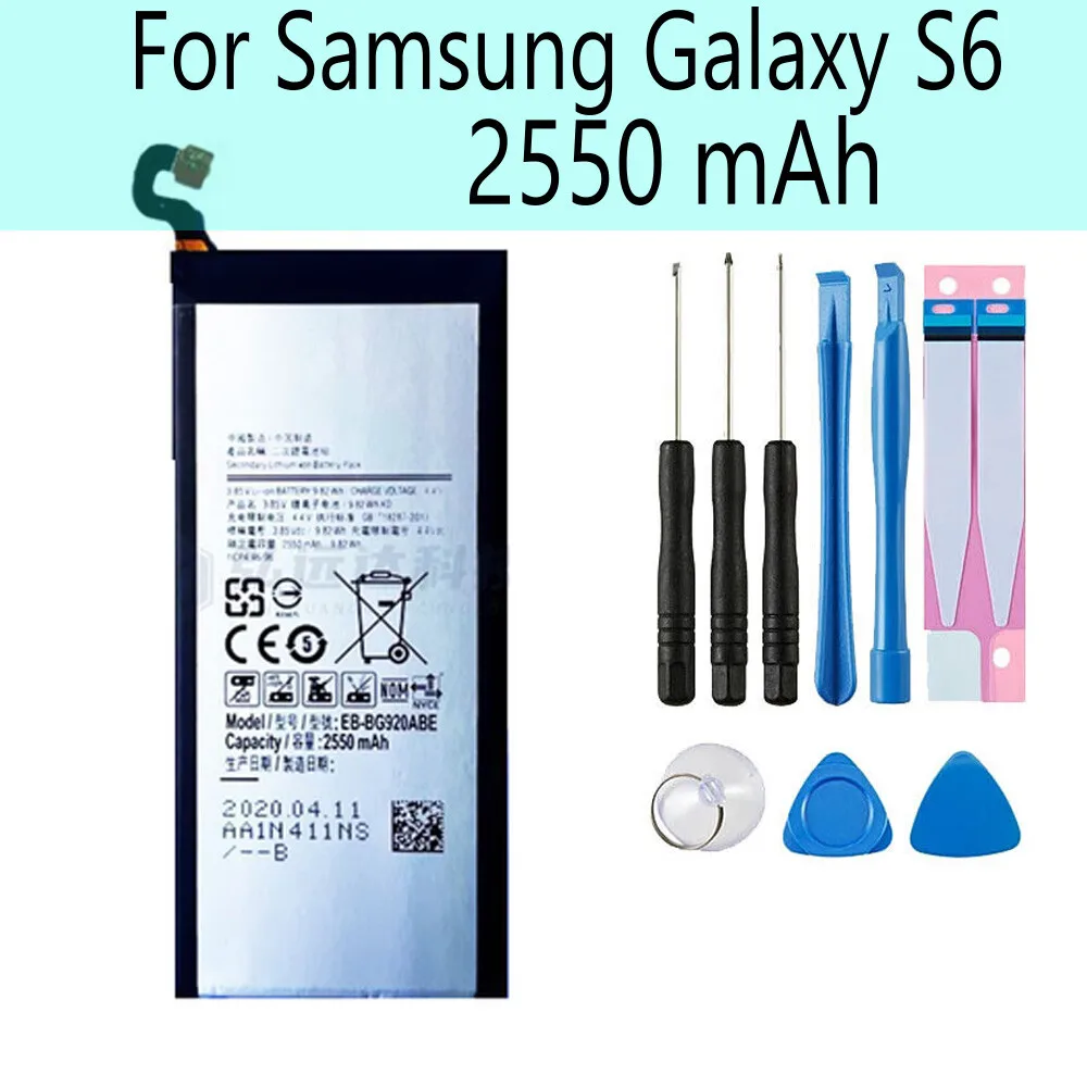 For Samsung Galaxy S6 EB-BG920ABE SM-G920 Internal Replacement Battery 2550 mAh