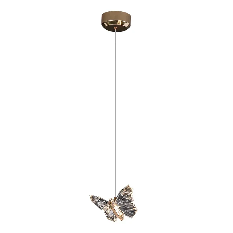 Luces colgantes LED de mariposa nórdica, candelabros modernos acrílicos para decoración de cocina