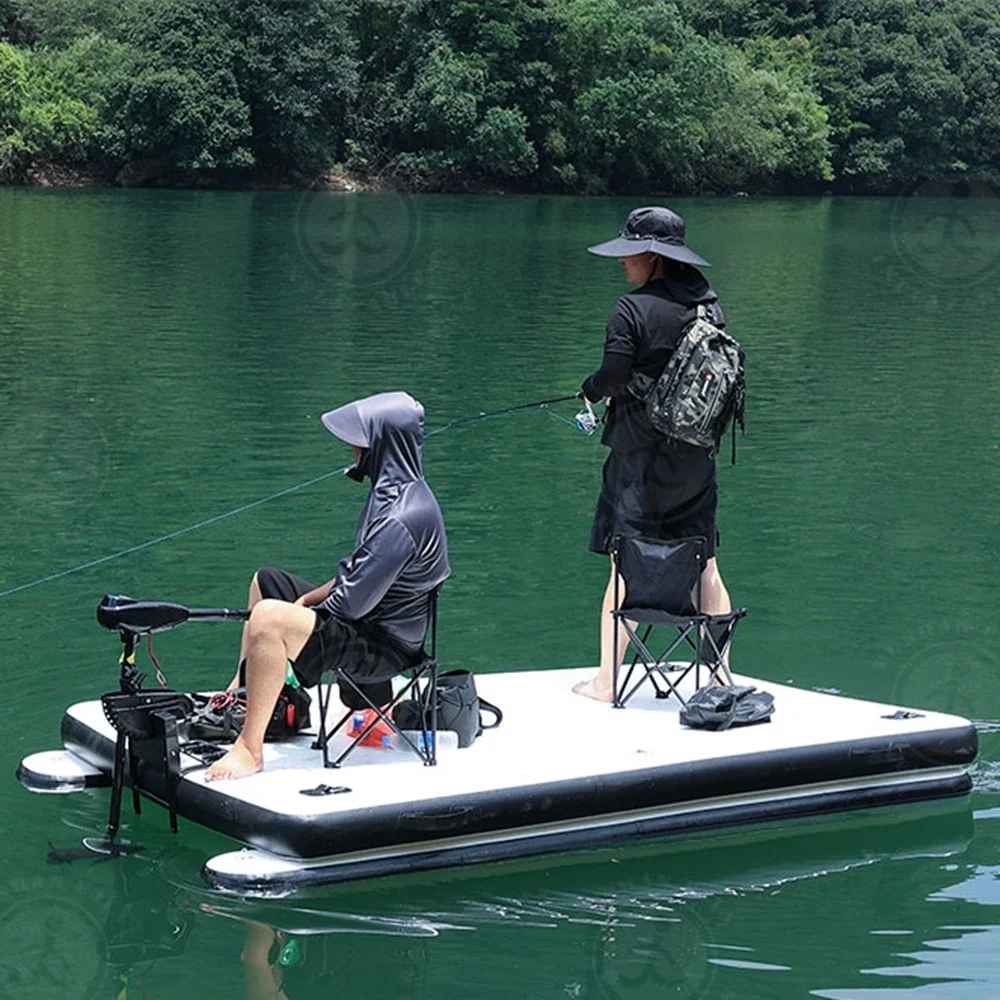 

Custom Logo Inflatable Fishing Platform with Motor Portable Fishing Raft Paddle Board