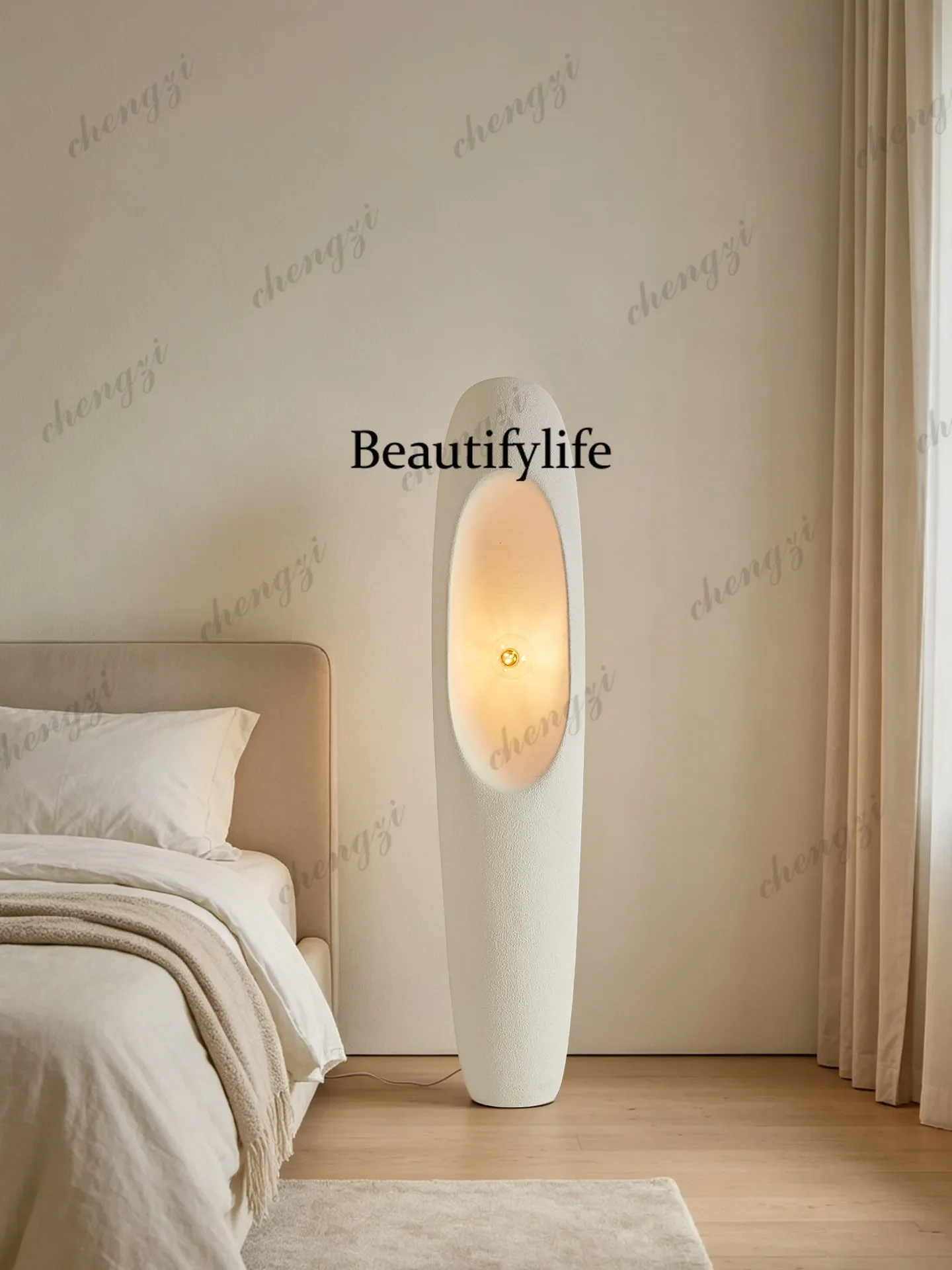 M138 Wabi Sand Wind Minimalist Floor Lamp Advanced Art, Living Room, Bedroom, Homestay Atmosphere Vertical Lamp