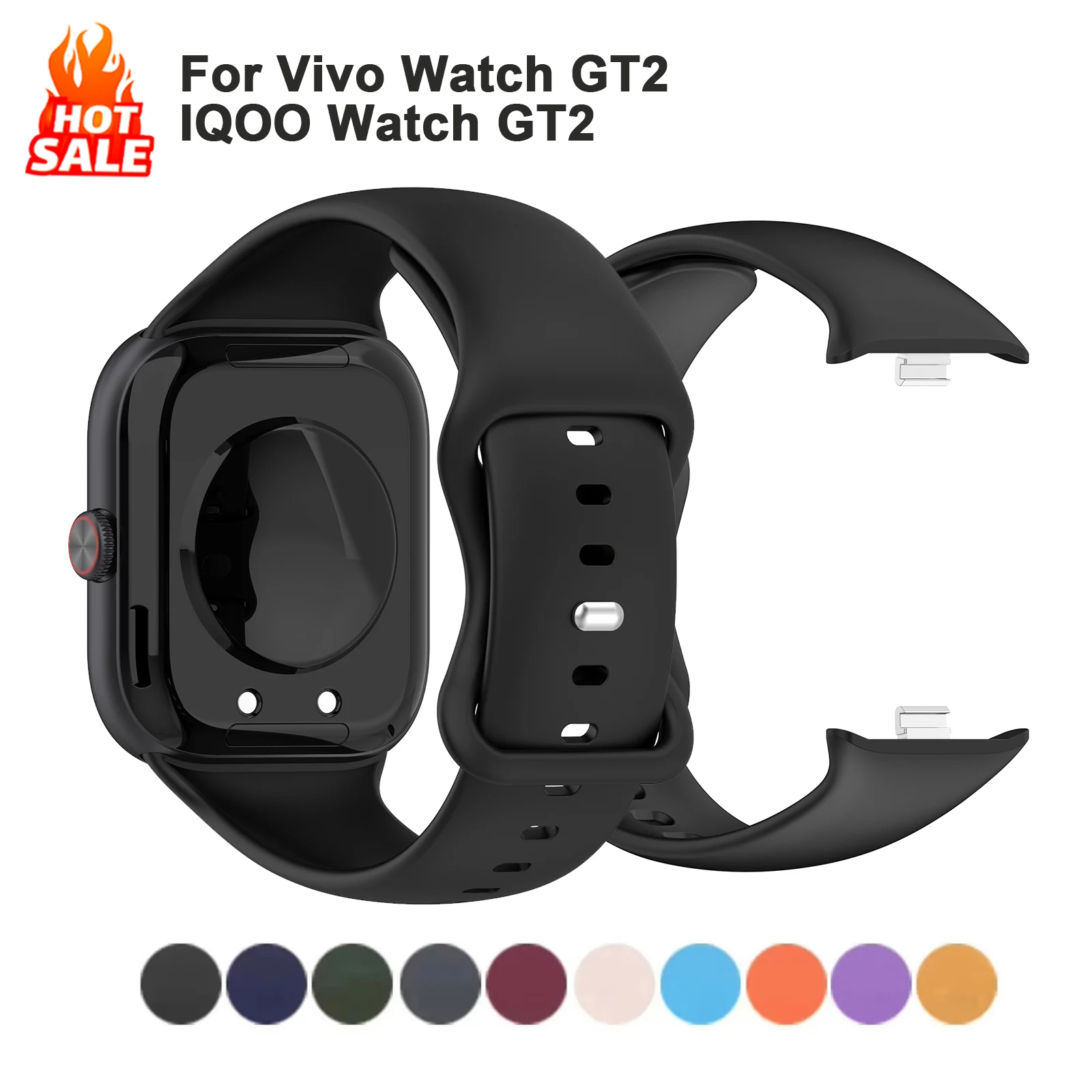 Silikonarmband für Vivo Watch GT2 Smartwatch Sport Ersatz-Uhrenarmband für IQOO Watch GT2 Zubehör Weiches Silikonarmband