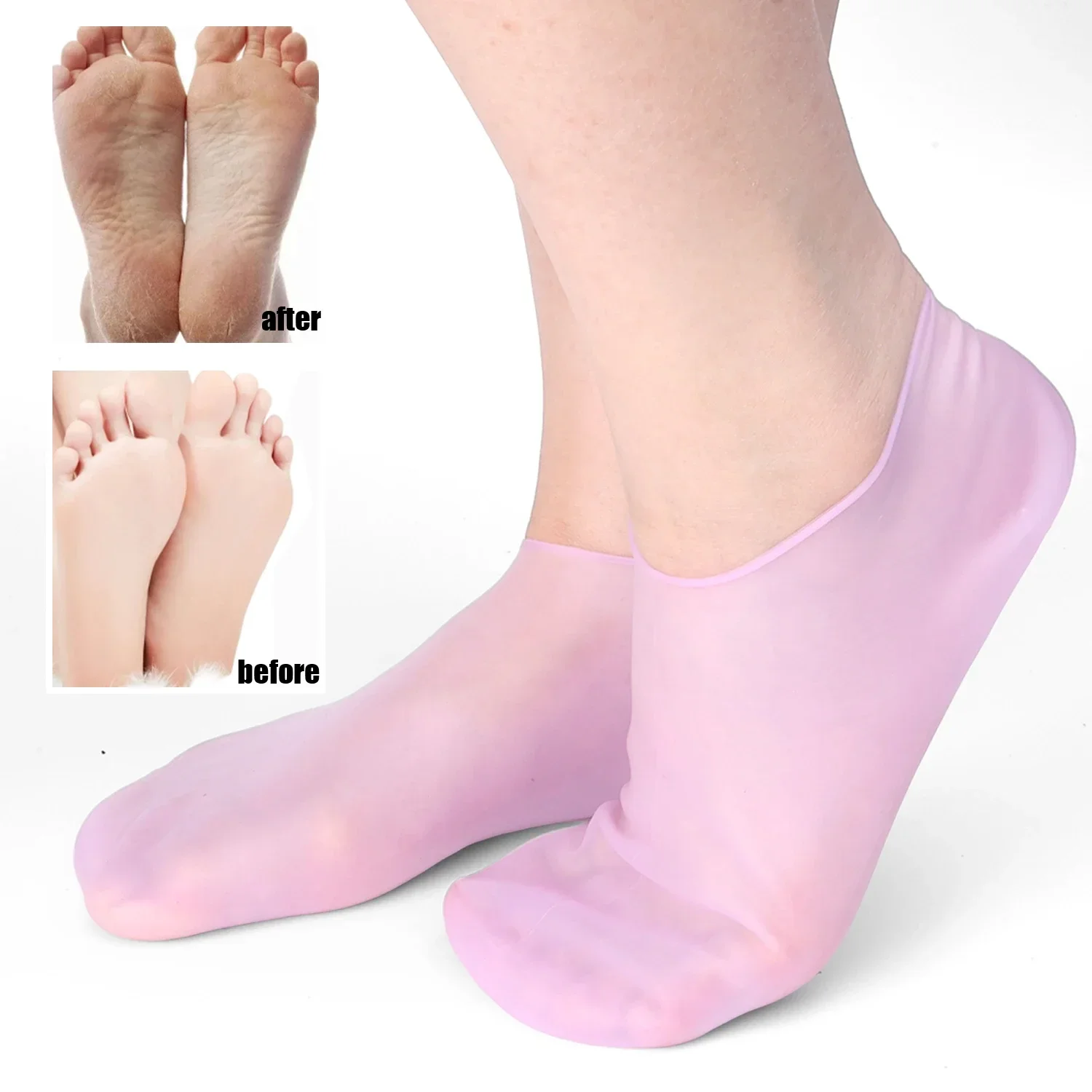 Exfoliating Anti Cracked Silicone Foot Socks 1/5Pairs Moisturizing Foot Care Sock Spa Pedicure Socks Massage Skin Care Gel Sock