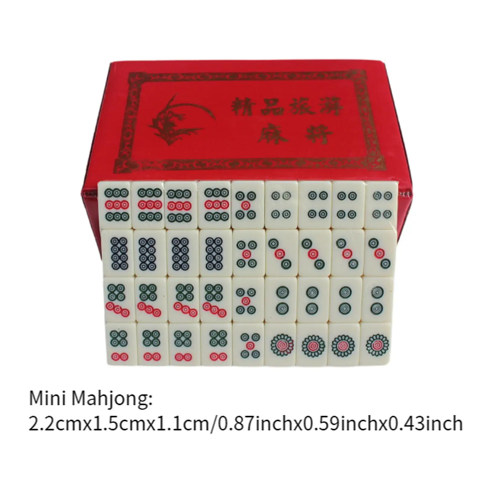 

Portable Melamine Mahjong Game Set Complete Mini Tile Board Game for Home Travel Party Use