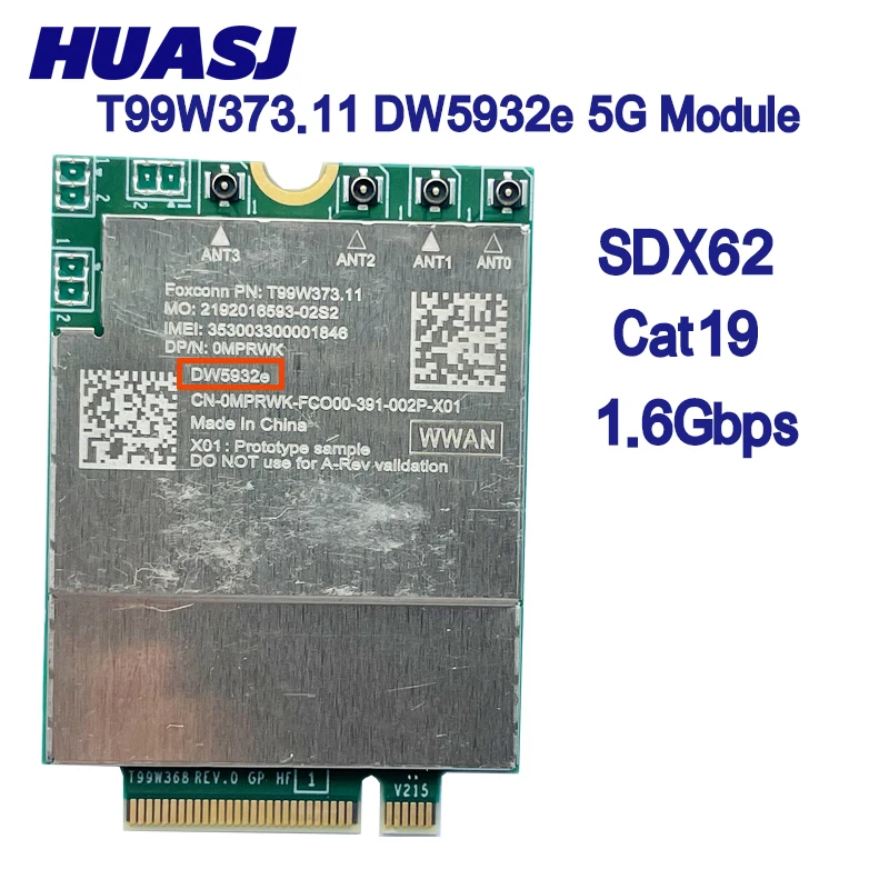 T99W373 DW5932e-eSIM DW5932e 5G Module  LTE Cat19 M.2 Wireless WWAN Card For Dell Latitude 7350 7450 7650 9450 Laptop