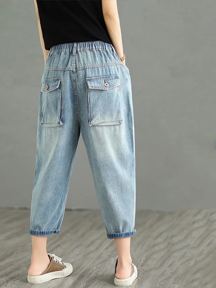 Max LuLu 2023 Classic Streetwear Womens Summer Fashion Vintage Holes Jeans Ladies Casual Ripped Denim Pants Punk Harem Trousers