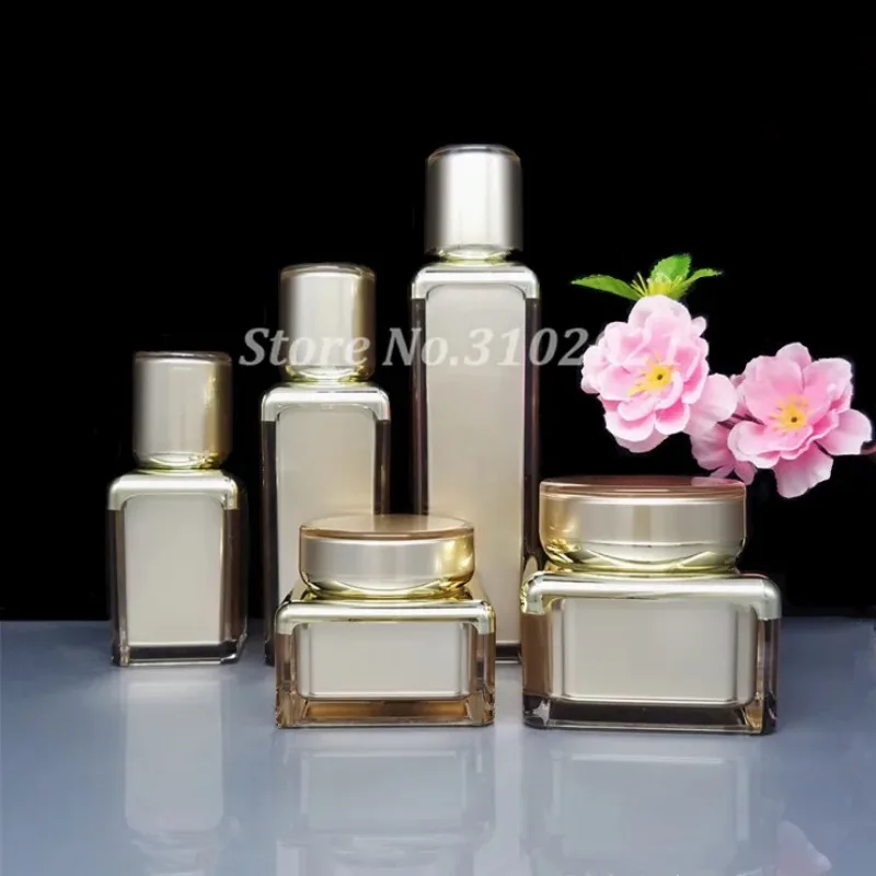 

10pcs Empty Eye Face Cream Jar Body Lotion Packaging Bottle Travel Acrylic Pink Container Cosmetic Makeup Emulsion Sub-bottle