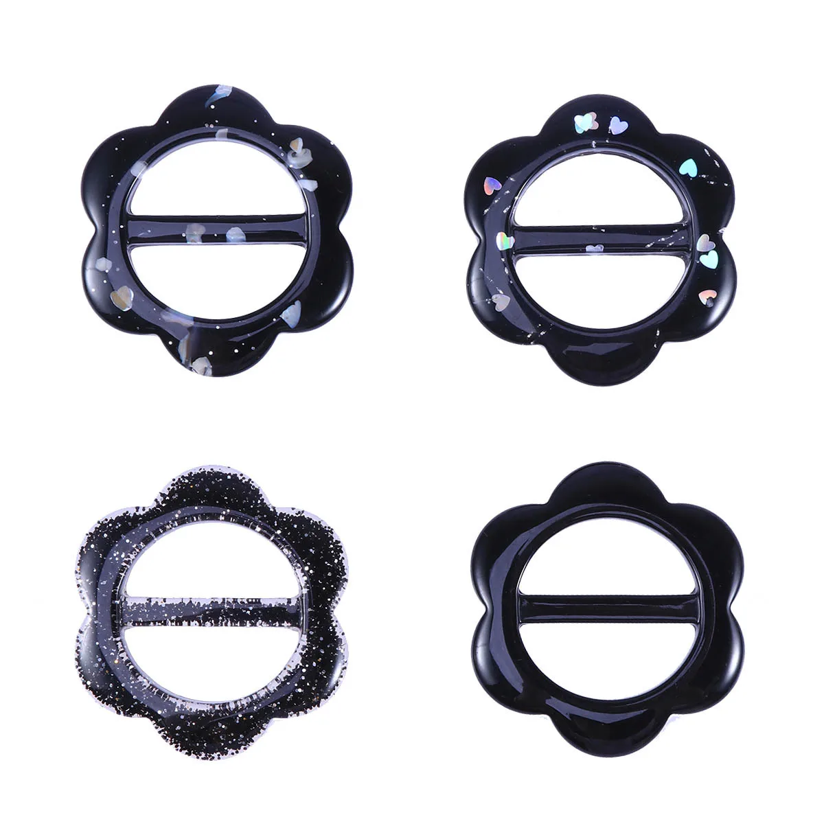 

9Pcs Flower Scarf Clip Ring Plastic Smooth Elegant Tee Shirt Clips 3cm Inner Diameter Fashion Charm Accessories