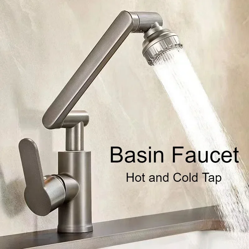 

Kitchen Faucet Kitchen Sink Faucet Stainless Steel 1080° Rotating Cold and Hot Water Tap Bathroom Kitchen Wall-mounted Faucet
