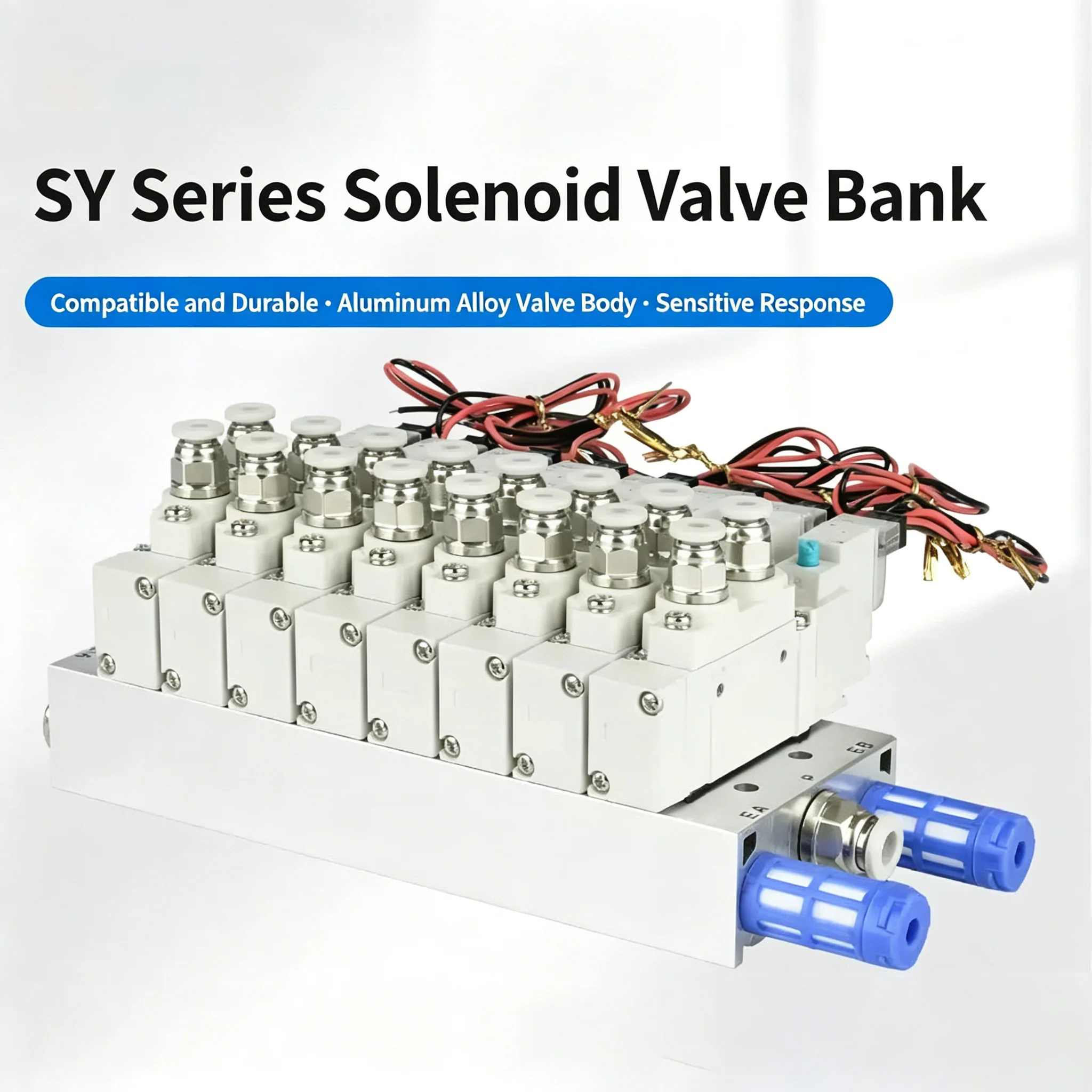 Pneumatic Solenoid Valve Control SY5120-4LZD-01 SY5120-5LZD-01 SY5120-6LZD-01 SY5120 Multi-way Combination Manifold