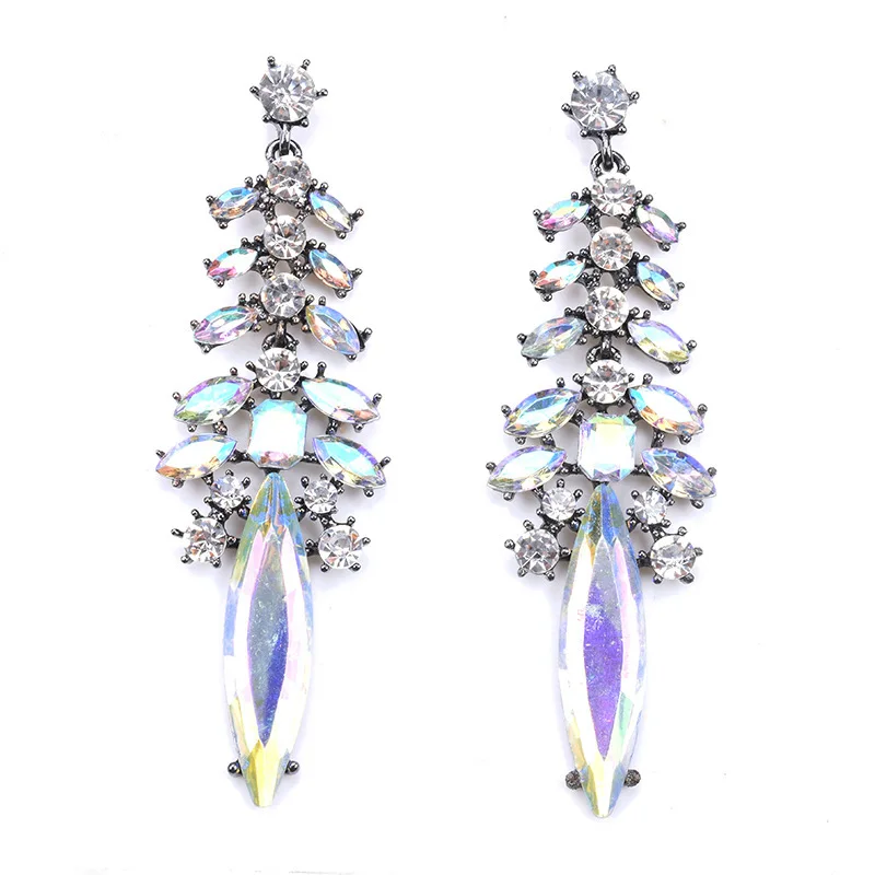 Cross-border fashion jewelry, alloy diamond earrings, studs, personalized women's accessories, unique