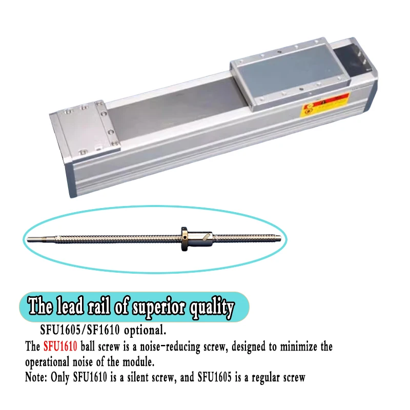 80mm Wide Fully Enclosed Sliding Table 90kg Load High Precision Linear Rail Guide SFU1605/1610 Repeated Accuracy ±0.02mm