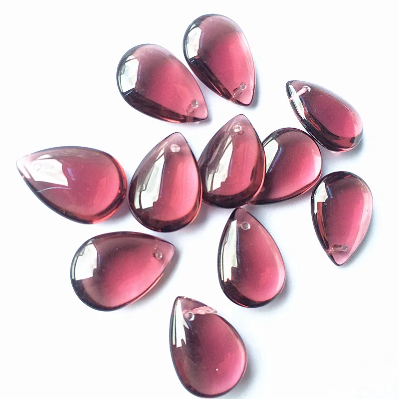 (Free Rings) 10pcs 22mm Lovely Multicolors Smooth Crystal Glass Water Drops Chandelier Pendants Crystal Beads Curtain Accessorie
