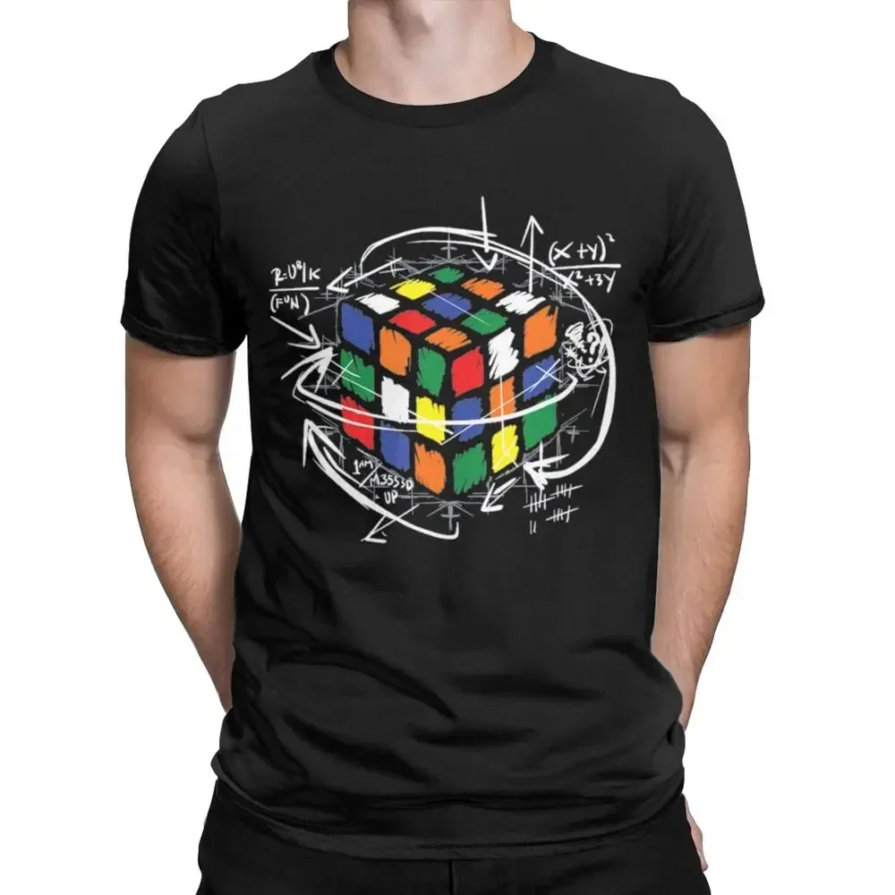 Math Rubik Rubix Rubics Player Lovers Humor Short Sleeve Crew Neck Cotton manga streetweat fashion style new heavyweight