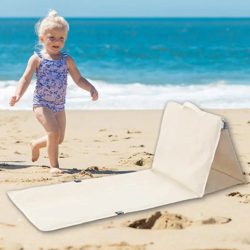 Beach Mat Lounge Chair Triangular Camp Pad Waterproof Beach Chair Mat With Back Rest Foldable Portable Beach Lounger Tanning