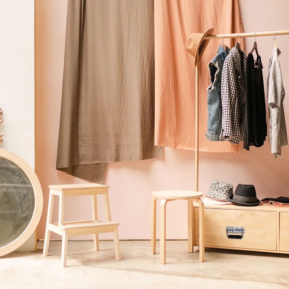 

2 шт. подпружиненная складная ручка из нержавеющей стали, резиновая ручка для шкафа, шкафа, мебельная ручка, серебро