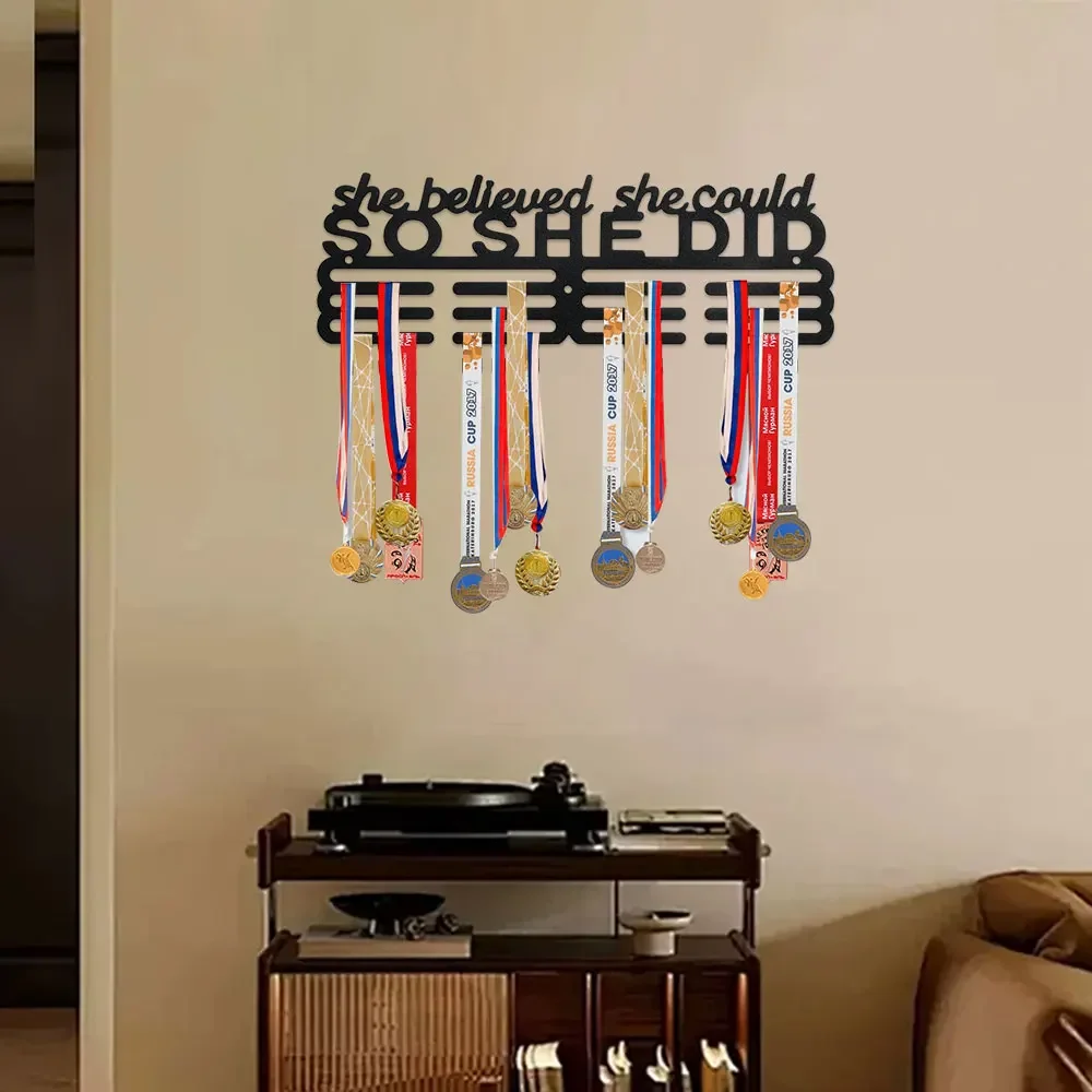 1pc Metal Medal Holder Wall Mount Easy to Install Hanger Display Upgrade for Race Runner Medals