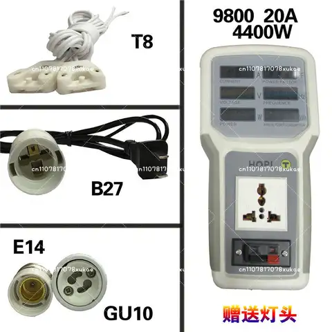HOPI HP-9800 Handheld Power Meter Power Analyzer LED Metering Socket Measurable Current-voltage Power Factor