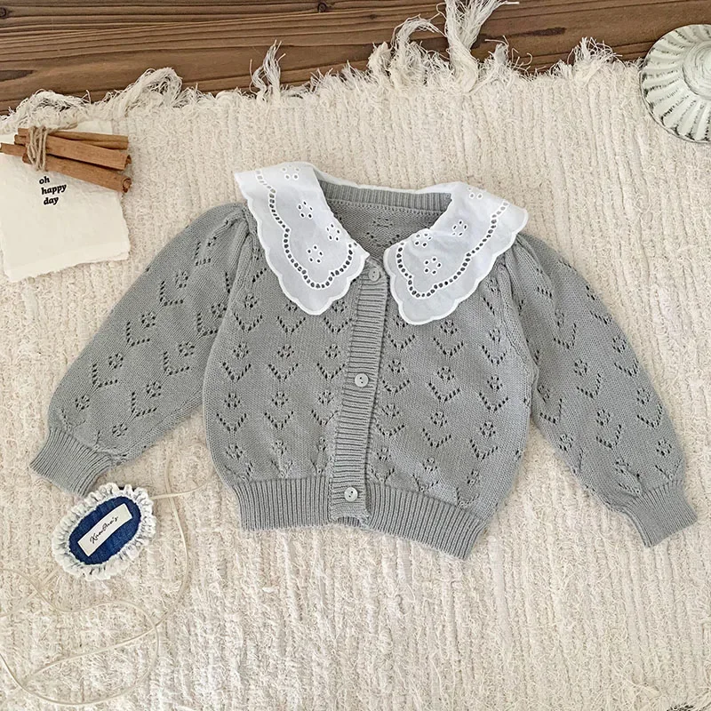 2024 New Autumn Infant Baby Girls Clothing Set Long Sleeved Knitted Cardigan+PP Shorts Korean Style Children Clothes Suit