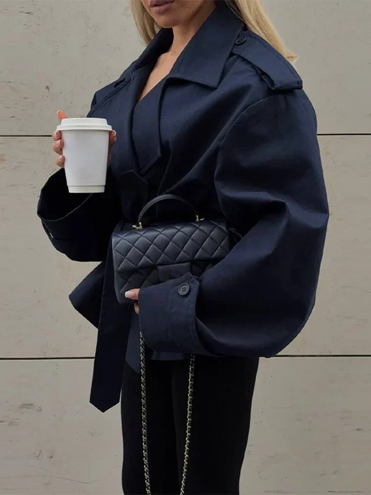 Women’s Short Trench Coat Single Breasted Lapel Collar Belted Waist Long Sleeve Jacket Casual Daily Commute Office Fashion Coat 2 Women's Short Trench Coat Single Breasted Lapel Collar Belted Waist Long Sleeve Jacket Casual Daily Commute Office Fashion Coat 2