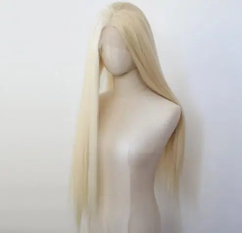 Blonde Yaki Straight Wig Synthetic Lace Front Wig Long Kinky Straight 13x4 Lace Front Synthetic Wig Pre Plucked Natural Hairline