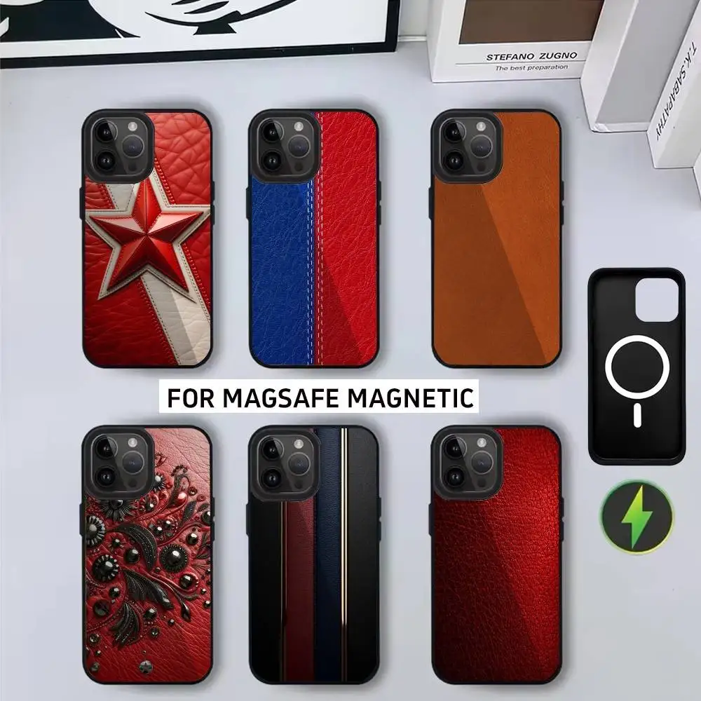 

Leather texture Phone Case For iPhone17,16,15,14,13,12,11 Plus,Pro Max Magnetic For Magsafe Wireless Charging
