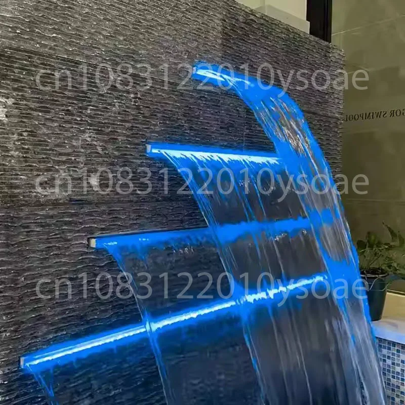 

Акриловый RGB водопад, прозрачное лезвие для настольной воды, каскадный сад, искусственный бассейн, водопад, фонтан со светодиодной подсветкой
