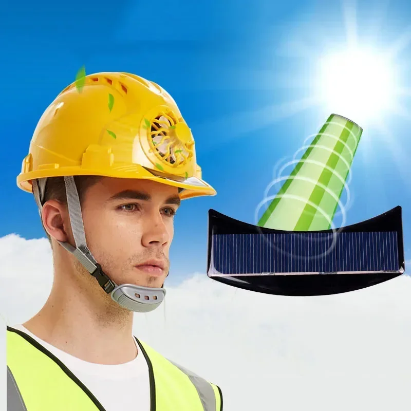 Outdoor Working Safety Hard Hat Solar Power Fan Helmet Construction Workplace ABS material Protective Cap Powered by Solar Panel