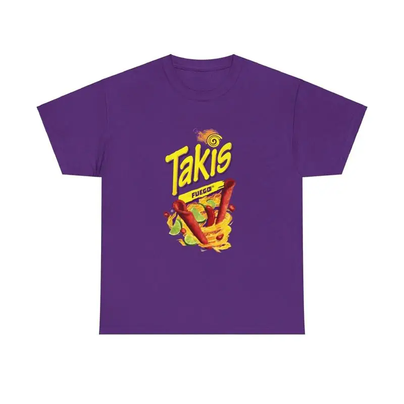 Takis Fuego Chips Zombie Lila Schwarz T-Shirt Heavy Cotton Tee Merch Apparel