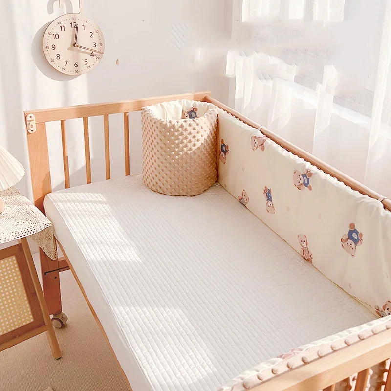 一体型取り外し可能なベビーベッドガードレール-衝突防止ソフトバッグベッド周囲フェンス安全ベビーベッド周囲保護幼児用
