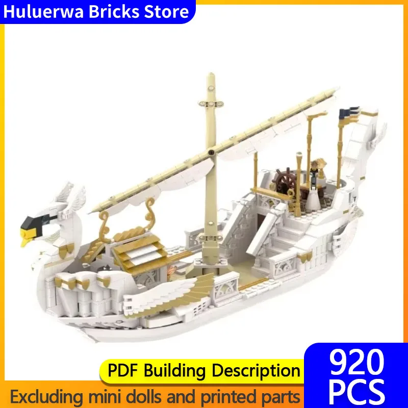 Ring Movie Street View Model MOC Building Bricks A Swan Shaped Boat Modular Technology Gifts Holiday Assemble Children Toys Suit