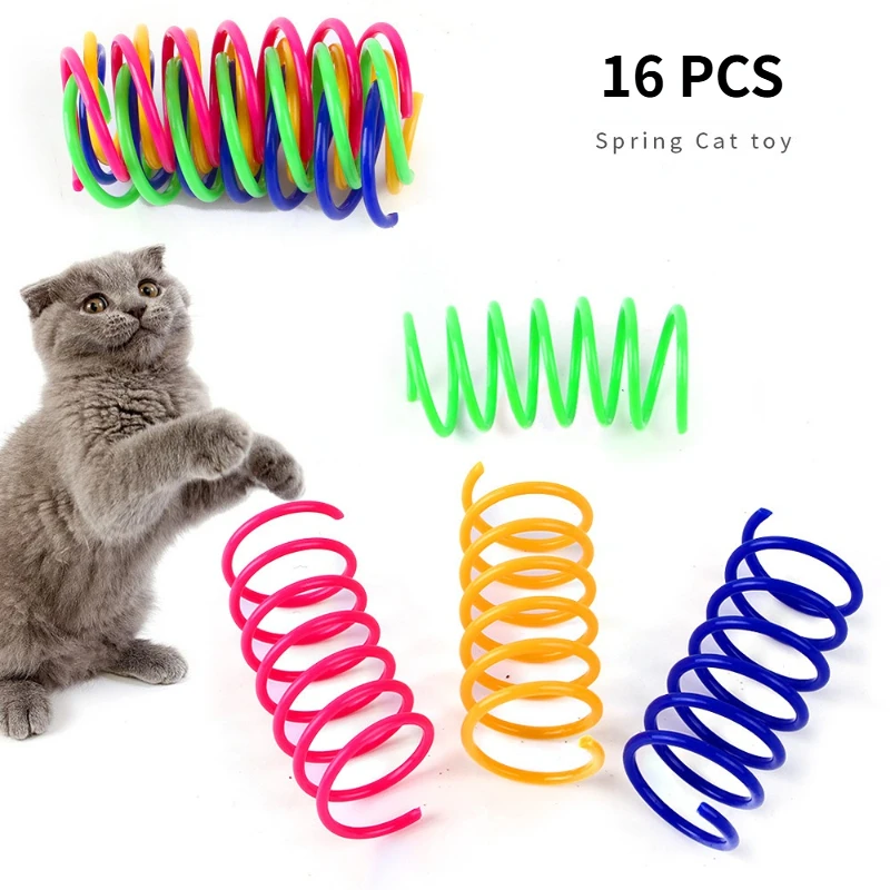 

Kitten Cat Toys Interactive Wide Durable Heavy Gauge Spring Toy Colorful Springs Pet Chewing Toy Coil Spiral Springs 4/8/16pcs ﻿