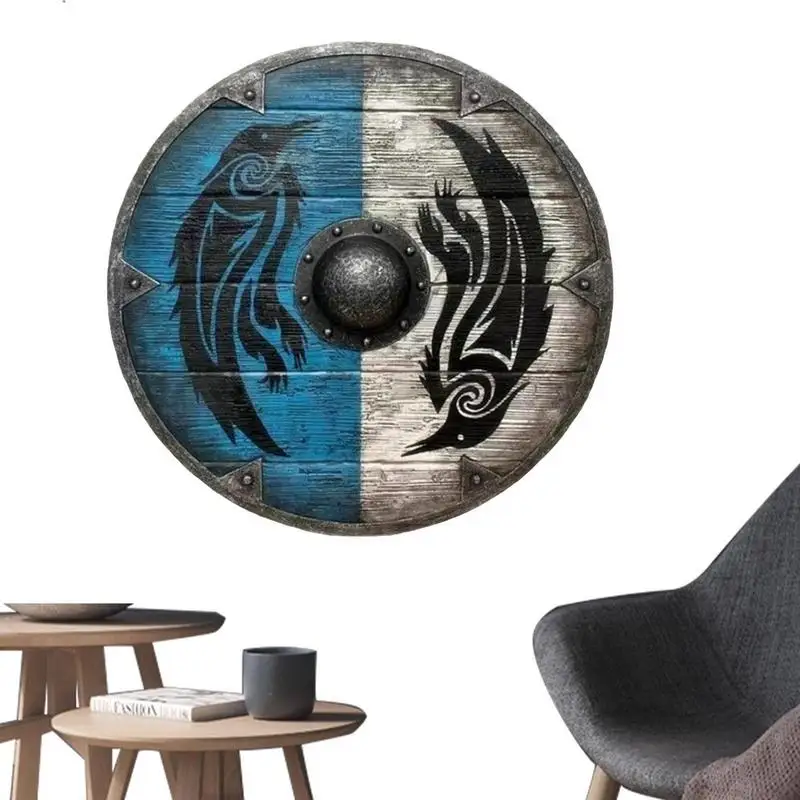 Viking Shield Decorative Shield Wooden Eivor Valhalla Raven Medieval Viking Shield For Decorating Home Ofices Restaurants