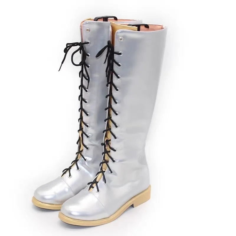 Rumi chaussure Cosplay Anime chaussures femmes bottes en cuir PU