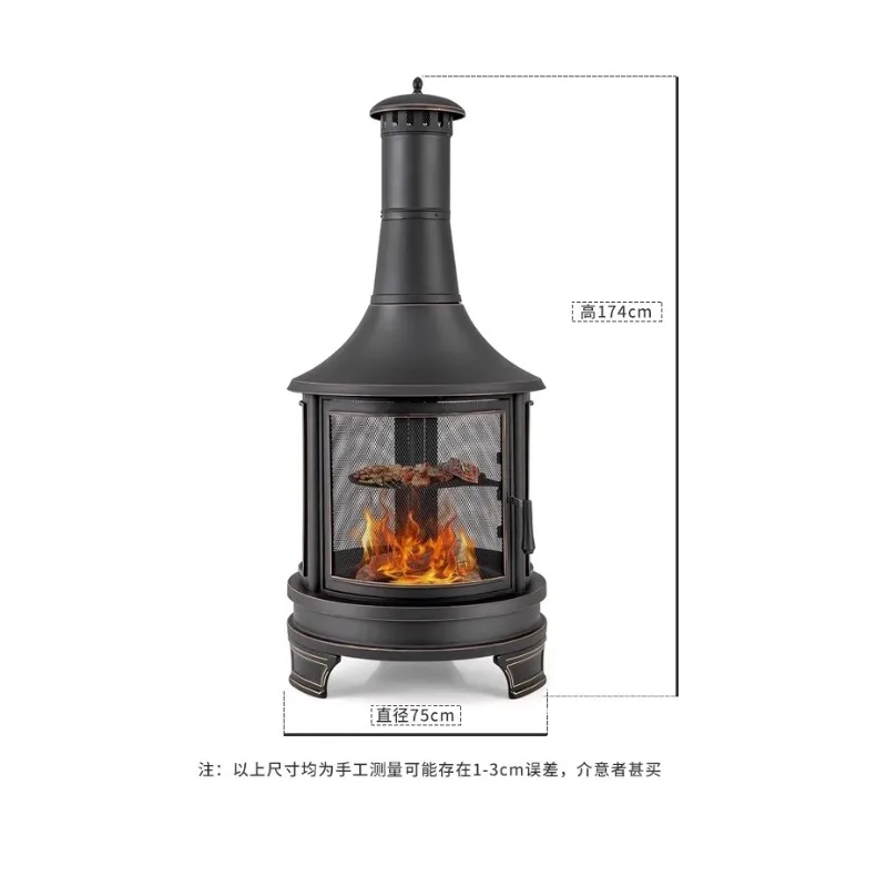 

Outdoor Courtyard Firewood Heating Household Bonfire Stove Homestay Villa Terrace Fireplace Heating Charcoal Barbecue Stove