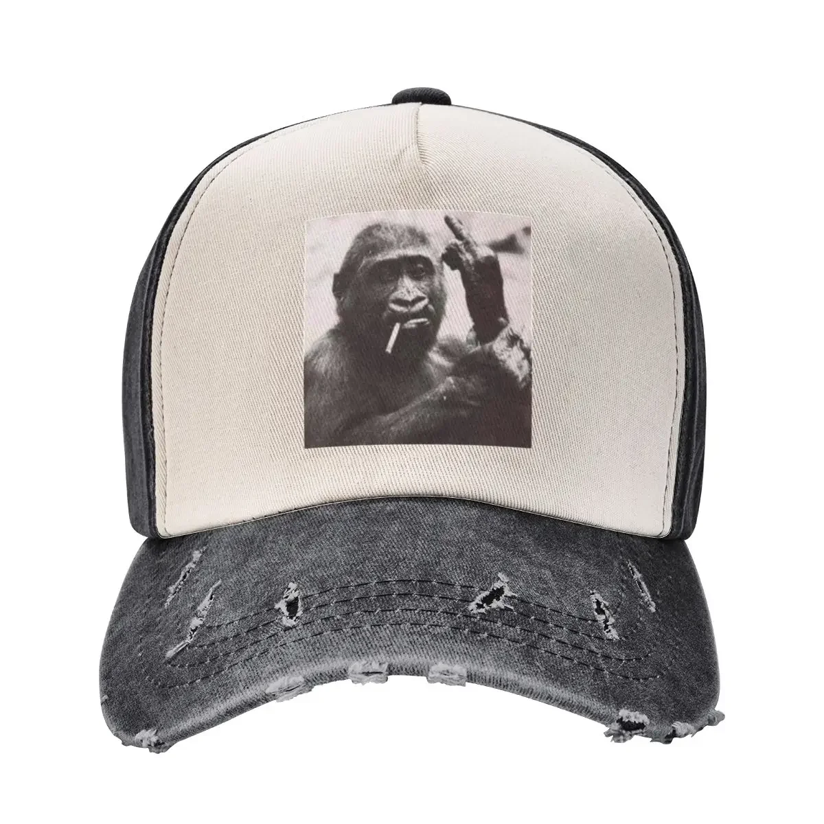 Monkey Smokin Middle Finger Baseball Cap Golf Cap Snap Back Hat For Men Women's