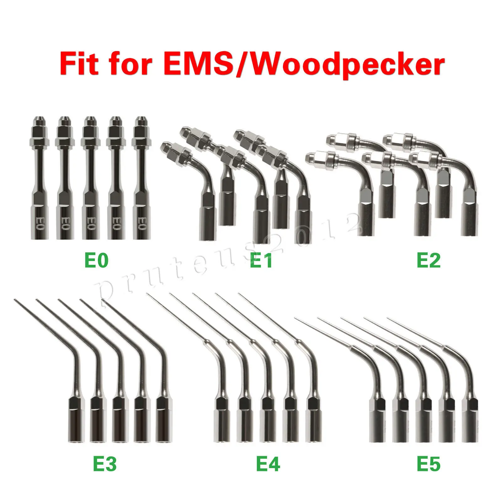 

5PCS Dental Ultrasonic Scaler Scaling Endo Perio Tip Fit EMS Woodpecker E0 E1 E2 E3 E4 E5