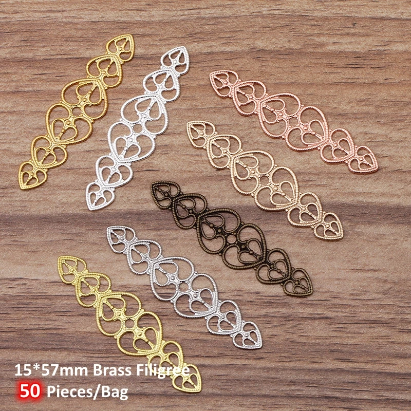 BoYuTe Filigree Findings European Flower Materials Handmade Diy Metal Brass Jewelry Accessories