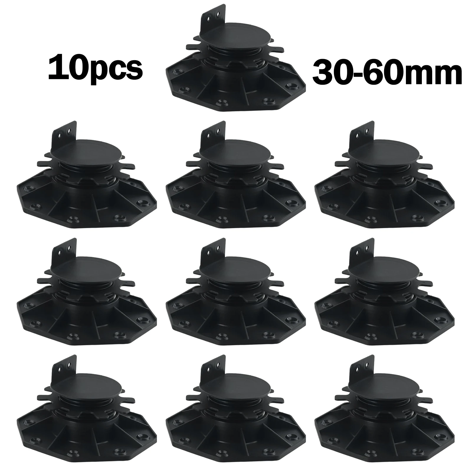 1/5/10pcs Decking Pedestal Riser Bearing Support Adjustable 18-30mm 30-60mm Bearing Bracket For Patios And Gardens Supplies