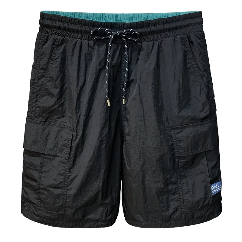 Летние двусторонние шорты для мужчин, стиль 2025, модные, универсальные, повседневные, свободные, прямые, спортивные брюки «пять четвертей»