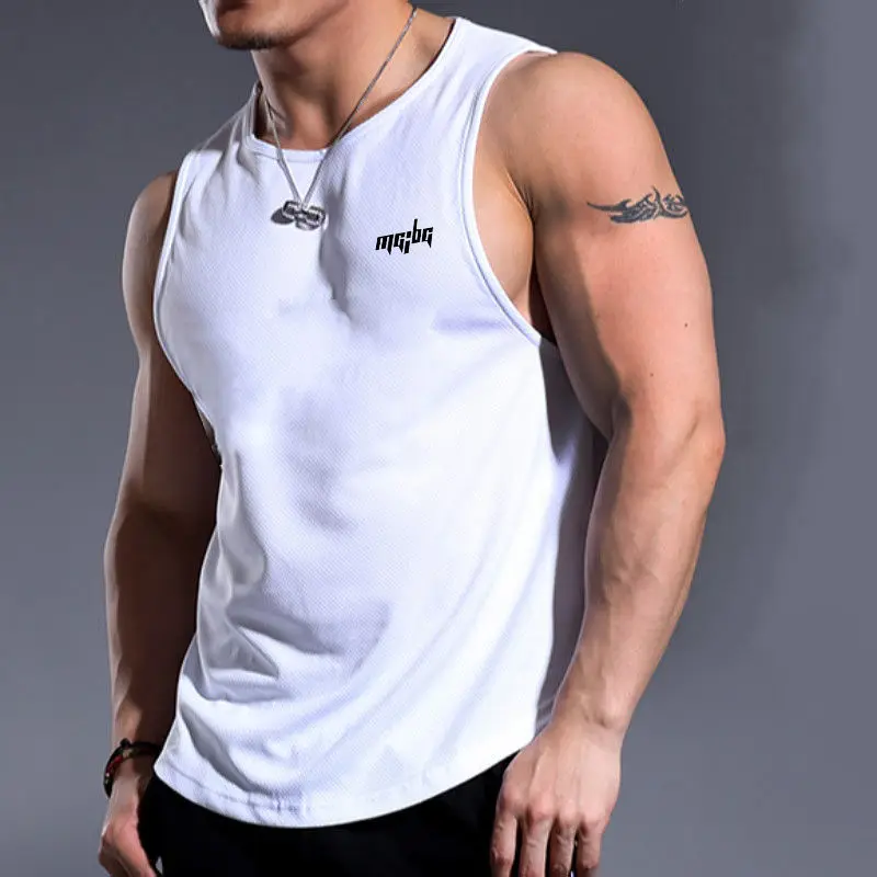 2024 Summer New Men's Muscle Fitness Vest Quick-drying Moisture-absorbing Training Vest Basketball Running Sleeveless T-shirt fo