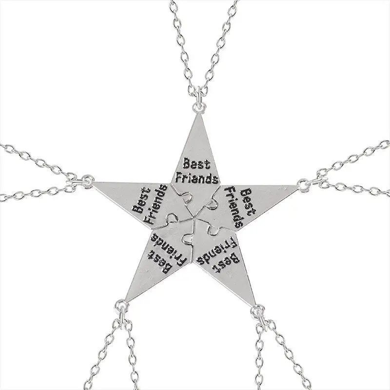 Puzzle Piece Best Friend Pendant Necklaces for 4-8 BFF Forever Friendship Necklace Gift for Men Women Girls Boys Sisters Brother