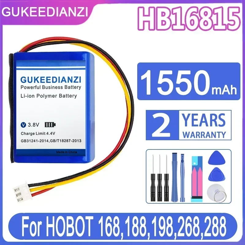 

Robotic Vacuum Cleaner Battery High-Efficiency HB16815 For Hobot 168,188,198,268,288 1550mAh Long Lasting