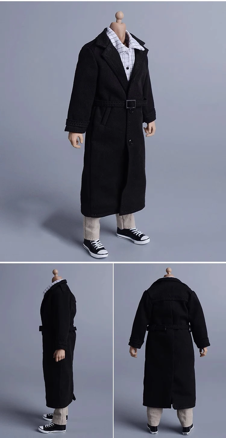 1/12 ทหารชายแนวโน้มแฟชั่นทหารอังกฤษยาว Windbreaker Coat ชุดอุปกรณ์เสริม Fit 6 ''Action Figure Body ในสต็อก