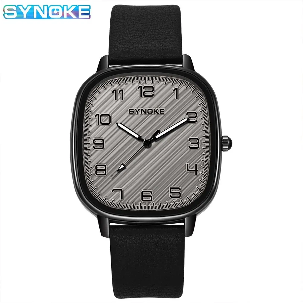 SYNOKE Men Quartz Watch Fashion Simple Business Belt Quartz Watch For Men Watch Student Wristwatch Sports Non Mechanical